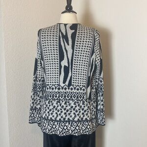 Chicos sequin embellished, black and white topper